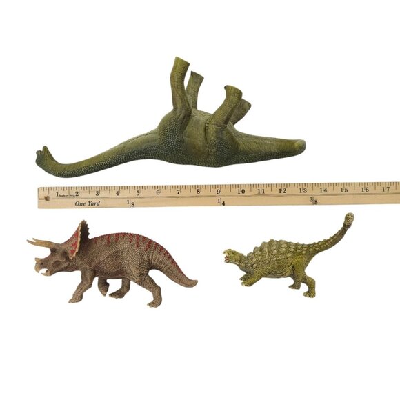Schleich Dinosaurs Brachiosaurus Triceratops Ankylosaurus Realistic Figures Toys - Picture 9 of 15